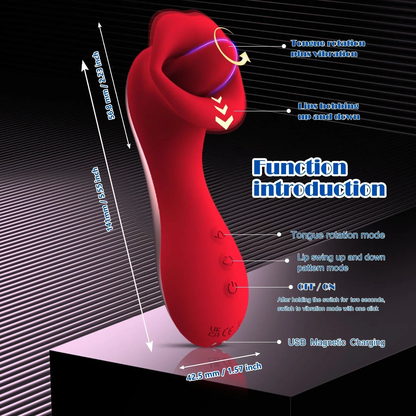 Tongue Licking Vibrator for Women with Handle 10 Speed Clitoral Stimulator Nipple G-Spot female Masturbator Adult Sex Toys 18+ - buysextoyth