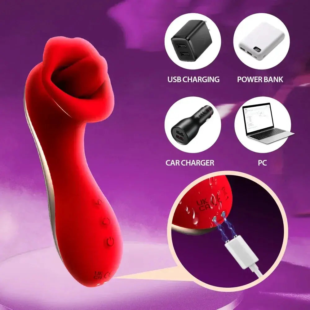 Tongue Licking Vibrator for Women with Handle 10 Speed Clitoral Stimulator Nipple G-Spot female Masturbator Adult Sex Toys 18+ - buysextoyth