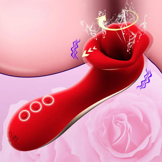 Tongue Licking Vibrator for Women with Handle 10 Speed Clitoral Stimulator Nipple G-Spot female Masturbator Adult Sex Toys 18+ - buysextoyth