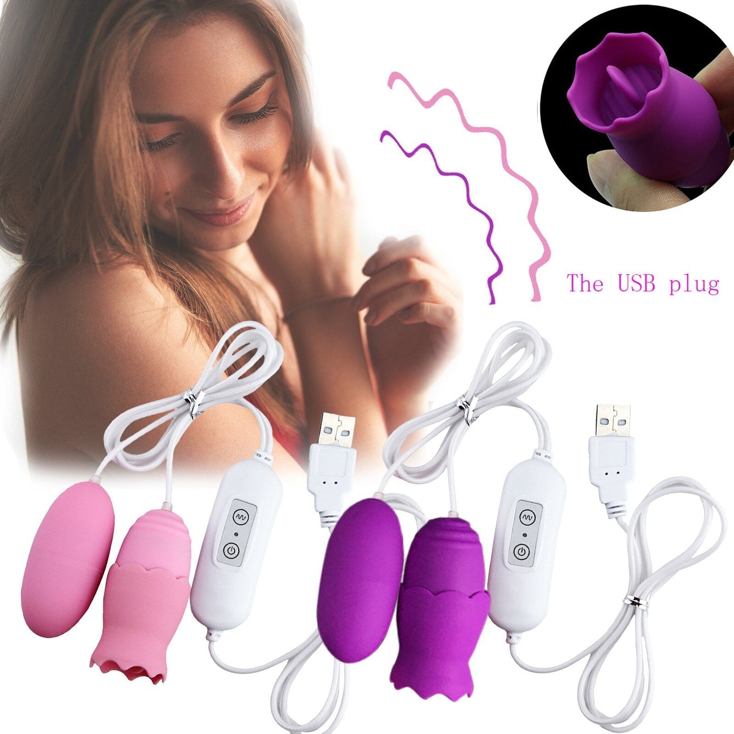 Tongue Oral Licking Vibrators Sex Toys for Women Clitoris Stimulator Dildo Egg Vibrator USB Power Adult Product - buysextoyth