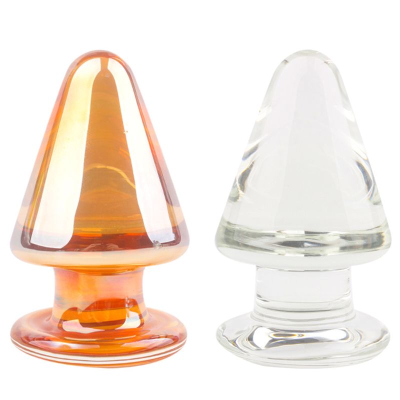 Transparent Butt Plug Waterproof Women Glass Massager Stimulation Adult Sex Toy 8.5 X 5.4cm - buysextoyth