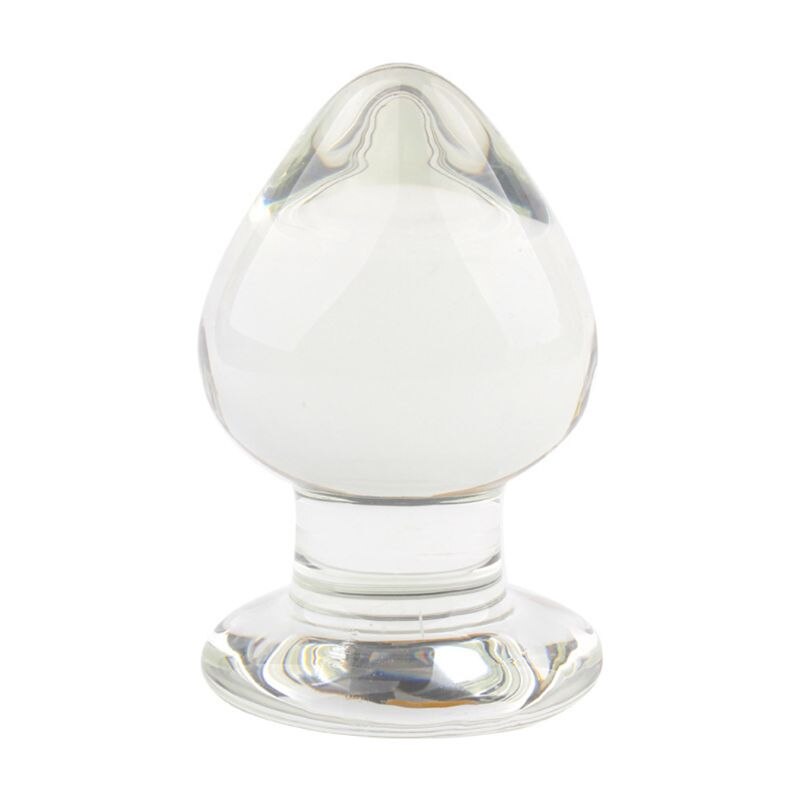 Transparent Butt Plug Waterproof Women Glass Massager Stimulation Adult Sex Toy 8.5 X 5.4cm - buysextoyth