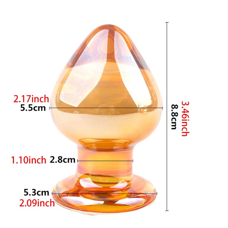 Transparent Butt Plug Waterproof Women Glass Massager Stimulation Adult Sex Toy 8.5 X 5.4cm - buysextoyth