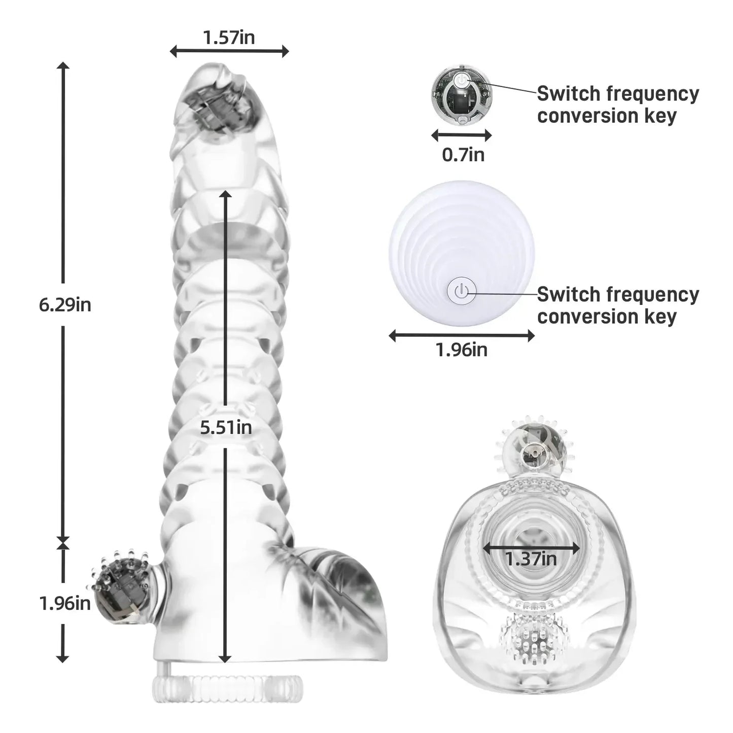Transparent Realistic Penis Enlargement Sleeve Cock Ring Delay Ejaculation Extender Condoms Lock Ring Sex Toys for Men Adult - buysextoyth