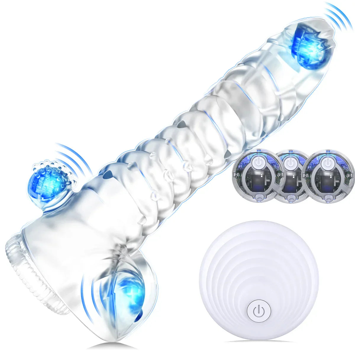 Transparent Realistic Penis Enlargement Sleeve Cock Ring Delay Ejaculation Extender Condoms Lock Ring Sex Toys for Men Adult - buysextoyth