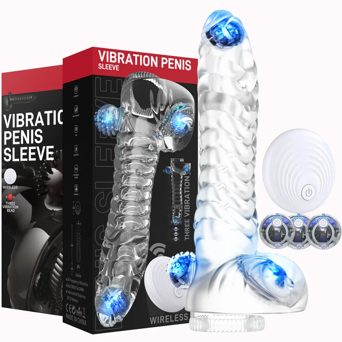 Transparent Realistic Penis Enlargement Sleeve Cock Ring Delay Ejaculation Extender Condoms Lock Ring Sex Toys for Men Adult - buysextoyth