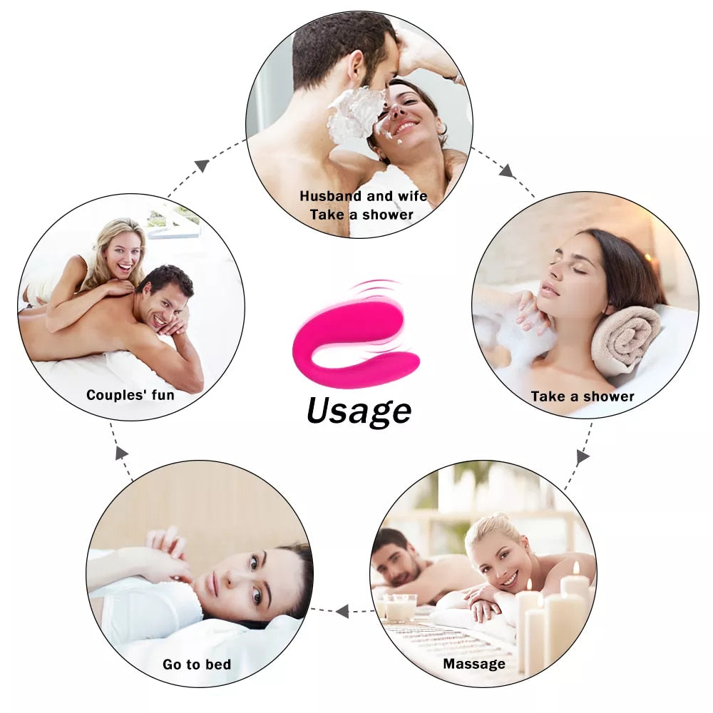 U-shaped Vibrating Egg Portable Wear Erotic Couple Clitoral Stimulation G-spot Vibration Massager Adult Erotic Sex Toys for 18 - buysextoyth