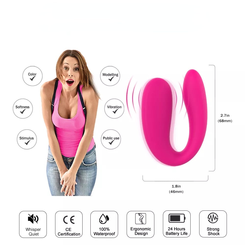 U-shaped Vibrating Egg Portable Wear Erotic Couple Clitoral Stimulation G-spot Vibration Massager Adult Erotic Sex Toys for 18 - buysextoyth