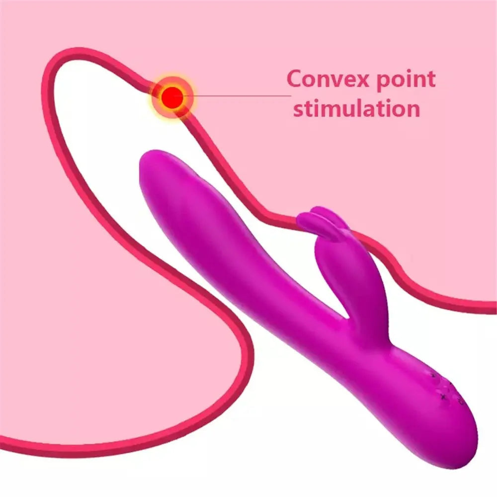 USB Charging Heating AV Rabbit Dildo Vibrator Vagina Clitoris Stimulator G-Spot Adult Game Sex Toys for Women Female Masturbator 33sextoys