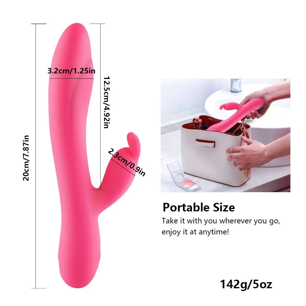 USB Charging Heating AV Rabbit Dildo Vibrator Vagina Clitoris Stimulator G-Spot Adult Game Sex Toys for Women Female Masturbator 33sextoys