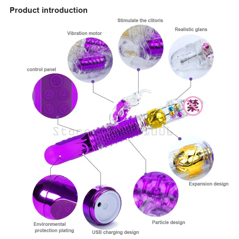 USB Retractable vibrators for women sex machine juguetes sexuales.sexe toys of woman prodotti del sesso dildo vibrator - buysextoyth