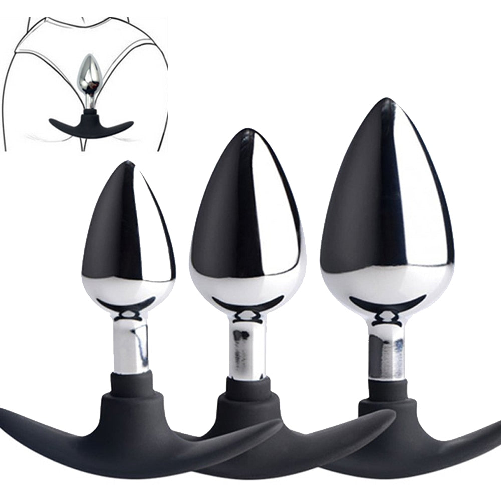 VETIRY Stainless Steel Butt Plug Anal Massager Spiral Beads Stimulation Thread Anal Plug Anus Sex Toy for Women Men SM Products - buysextoyth