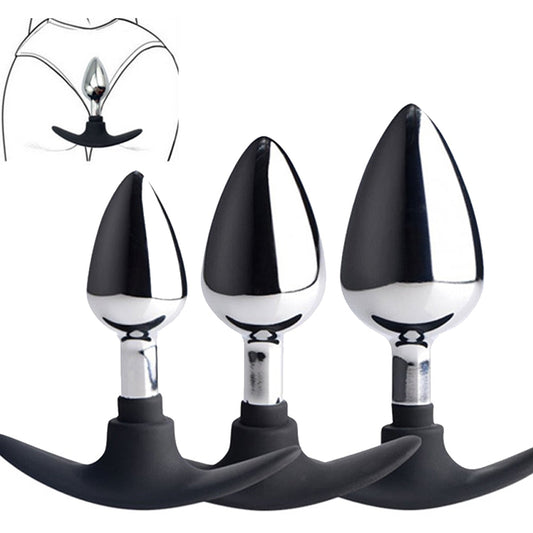 VETIRY Stainless Steel Butt Plug Anal Massager Spiral Beads Stimulation Thread Anal Plug Anus Sex Toy for Women Men SM Products - buysextoyth