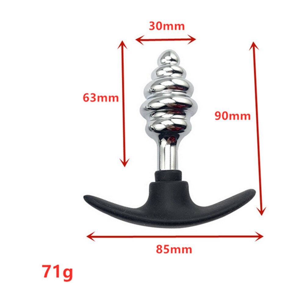 VETIRY Stainless Steel Butt Plug Anal Massager Spiral Beads Stimulation Thread Anal Plug Anus Sex Toy for Women Men SM Products - buysextoyth