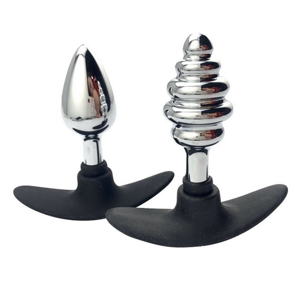 VETIRY Stainless Steel Butt Plug Anal Massager Spiral Beads Stimulation Thread Anal Plug Anus Sex Toy for Women Men SM Products - buysextoyth