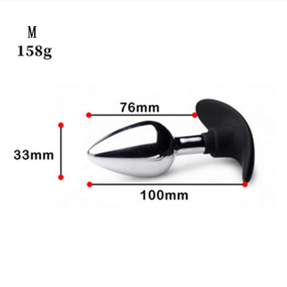 VETIRY Stainless Steel Butt Plug Anal Massager Spiral Beads Stimulation Thread Anal Plug Anus Sex Toy for Women Men SM Products - buysextoyth