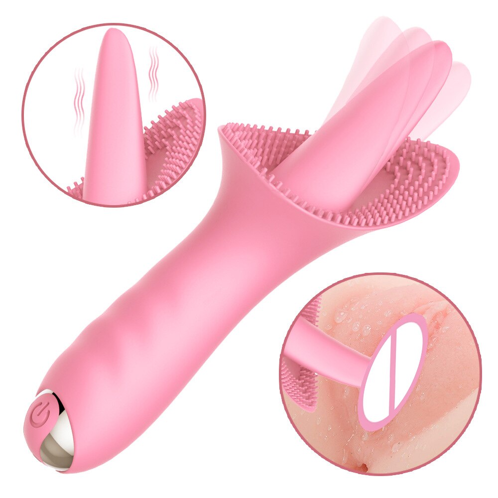 Vaginal Massage G Spot Clitoral Vibrator Tongue Licking Clit Tickler Sex Toys for Women 10 Modes Vibrating Adult Orgasm Product - buysextoyth