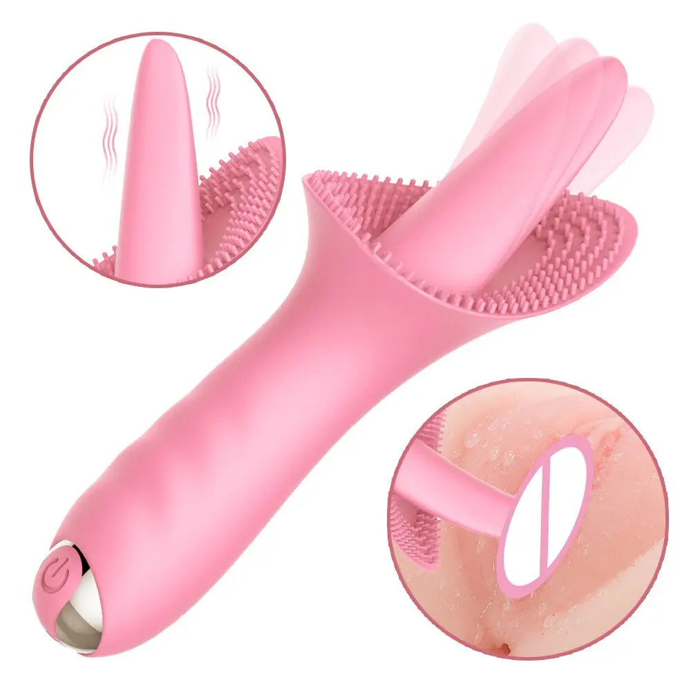 Vaginal Massage G Spot Clitoral Vibrator Tongue Licking Clit Tickler Sex Toys for Women 10 Modes Vibrating Adult Orgasm Product - buysextoyth