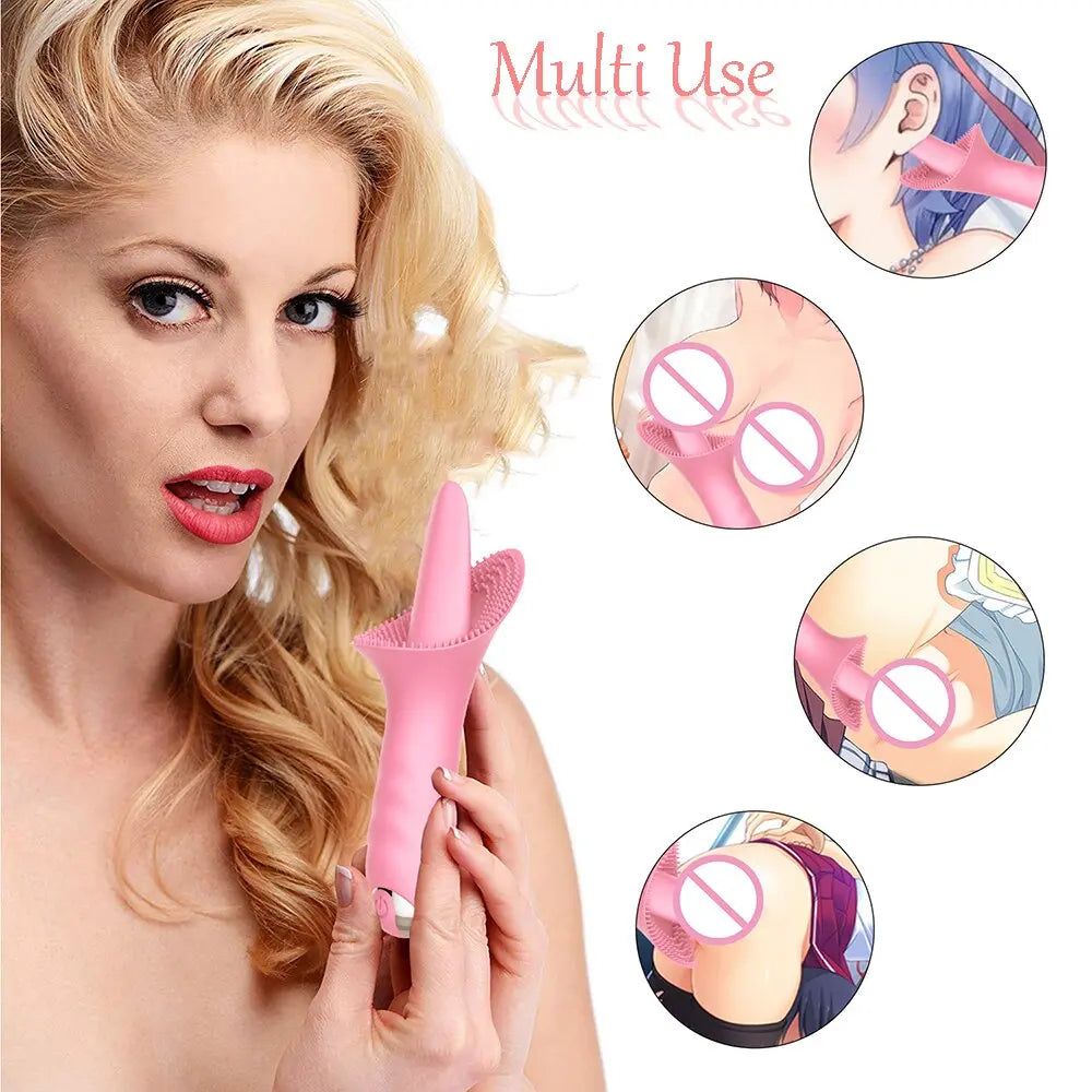 Vaginal Massage G Spot Clitoral Vibrator Tongue Licking Clit Tickler Sex Toys for Women 10 Modes Vibrating Adult Orgasm Product - buysextoyth