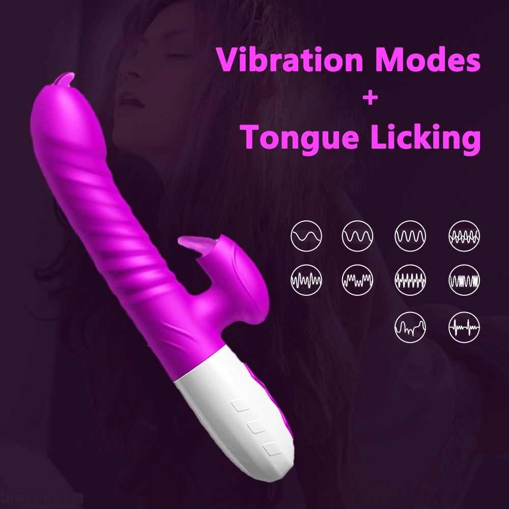 ใหม่คู่ลิ้น Vibrating Dildo Telescopic หมุน Vibrators สำหรับผู้หญิง Anal ช่องคลอด Clitoris Stimulator ผู้ใหญ่เซ็กซ์ทอย - buysextoyth