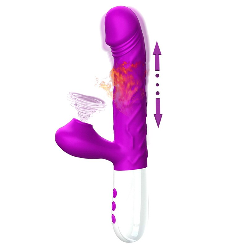 ใหม่คู่ลิ้น Vibrating Dildo Telescopic หมุน Vibrators สำหรับผู้หญิง Anal ช่องคลอด Clitoris Stimulator ผู้ใหญ่เซ็กซ์ทอย - buysextoyth