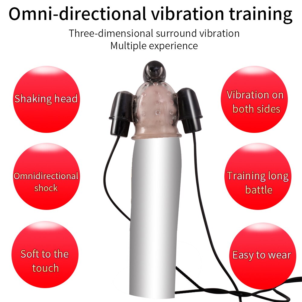 Vibrating Ghost Exerciser Sex Toy for Adult Sex Products Glans Vibrator Penis Pump Enlargement Vibrator for Men Masturbator - buysextoyth