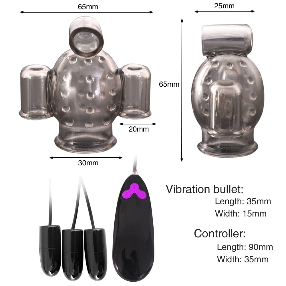 Vibrating Ghost Exerciser Sex Toy for Adult Sex Products Glans Vibrator Penis Pump Enlargement Vibrator for Men Masturbator - buysextoyth