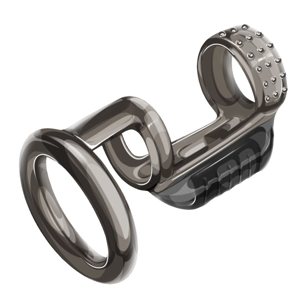 อวัยวะเพศชาย Vibrating Penis แหวนสำหรับชาย Delay Ejaculation Sex Toys ซิลิโคนอวัยวะเพศชายแหวน Cock แหวน Chastity Cage อุปกรณ์ - buysextoyth