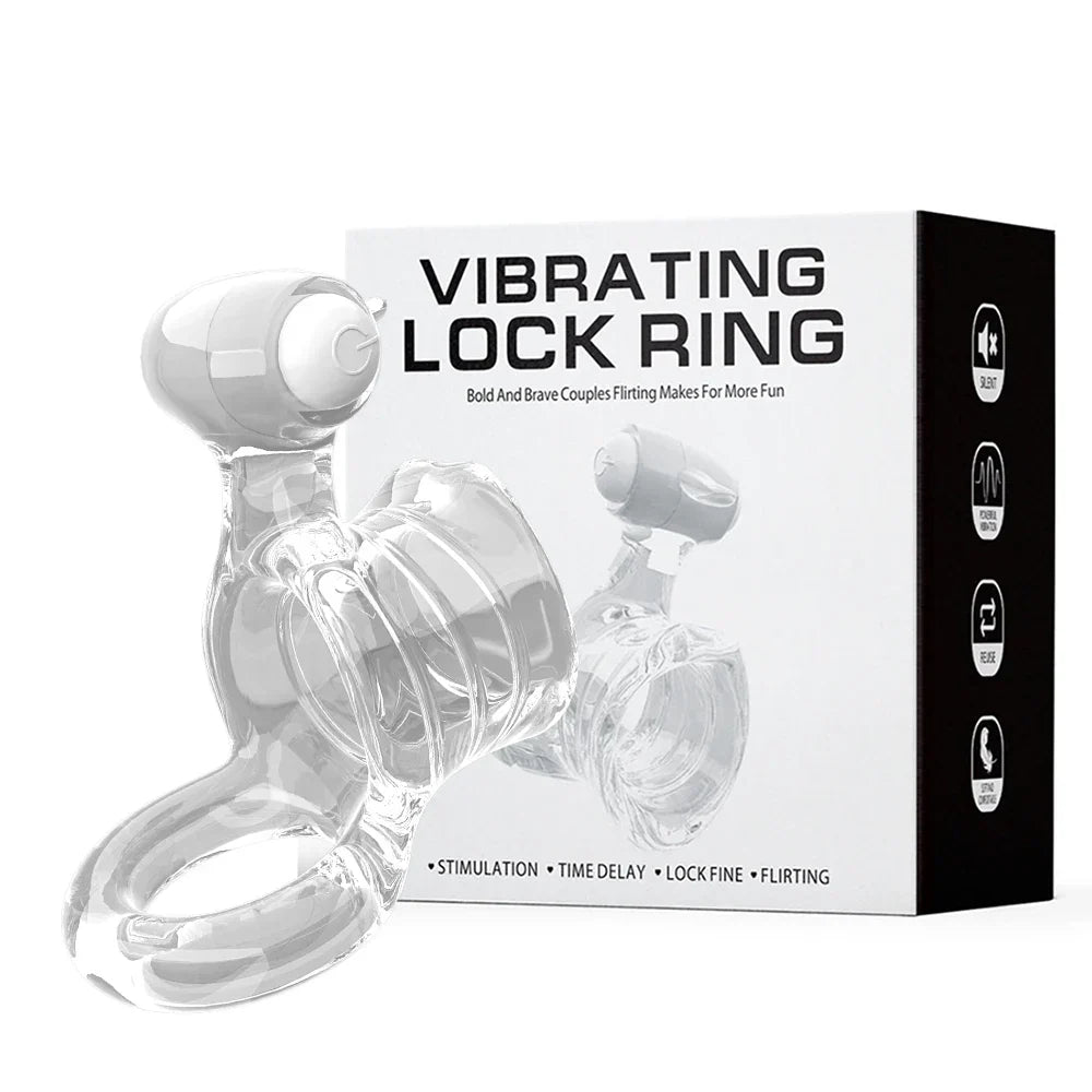Vibrating Penis Ring for Couple Delay Ejaculation G spot Clitoris Stimulator Massager Double Cock Ring Vibrator Sex Toys for Men - buysextoyth