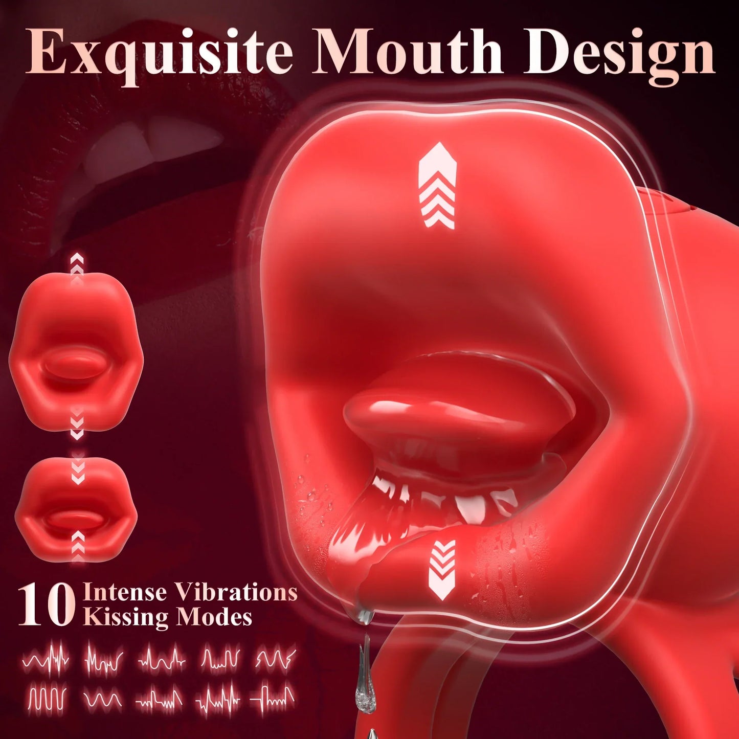 Vibrating Penis Ring with Tongue Licking Clitoral Stimulator Delay Ejaculation Cockring Penisring Sex Toys for Men Adults 18 - buysextoyth