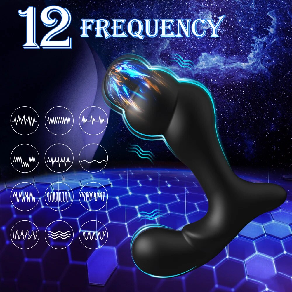 Vibrating Prostate Massager Anal การฝึกอบรม Butt ปลั๊ก12โหมดการสั่นสะเทือน G-Spot Vibrator Anal ลูกปัดกระตุ้นอุปกรณ์ - buysextoyth