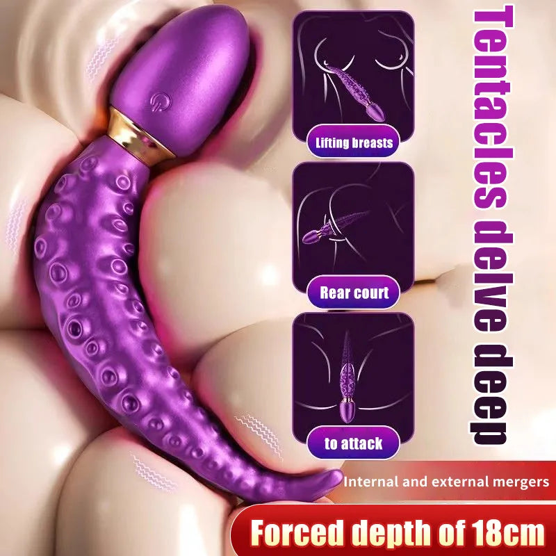 Vibrating Realistic Monster G-Spot Dildos Octopus Vibrator with 7 Powerful Mode Adult Sex Toys for Women Anal Vagina Stimulation - buysextoyth