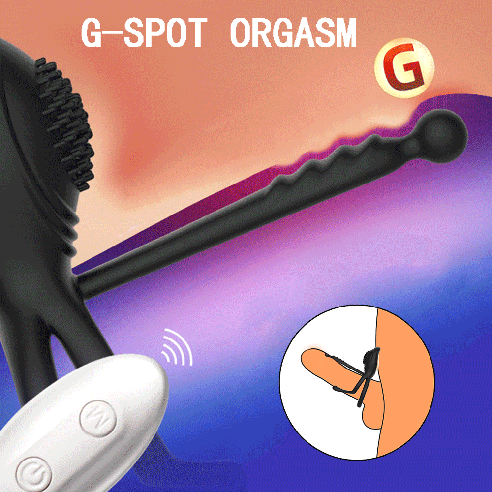 รีโมทคอนโทรลไร้สายอวัยวะเพศชายแหวน Vibratior Delay Ejaculation Vibrating Cockring กระตุ้น Clitoris เซ็กซ์ทอยสำหรับชายคู่ - buysextoyth