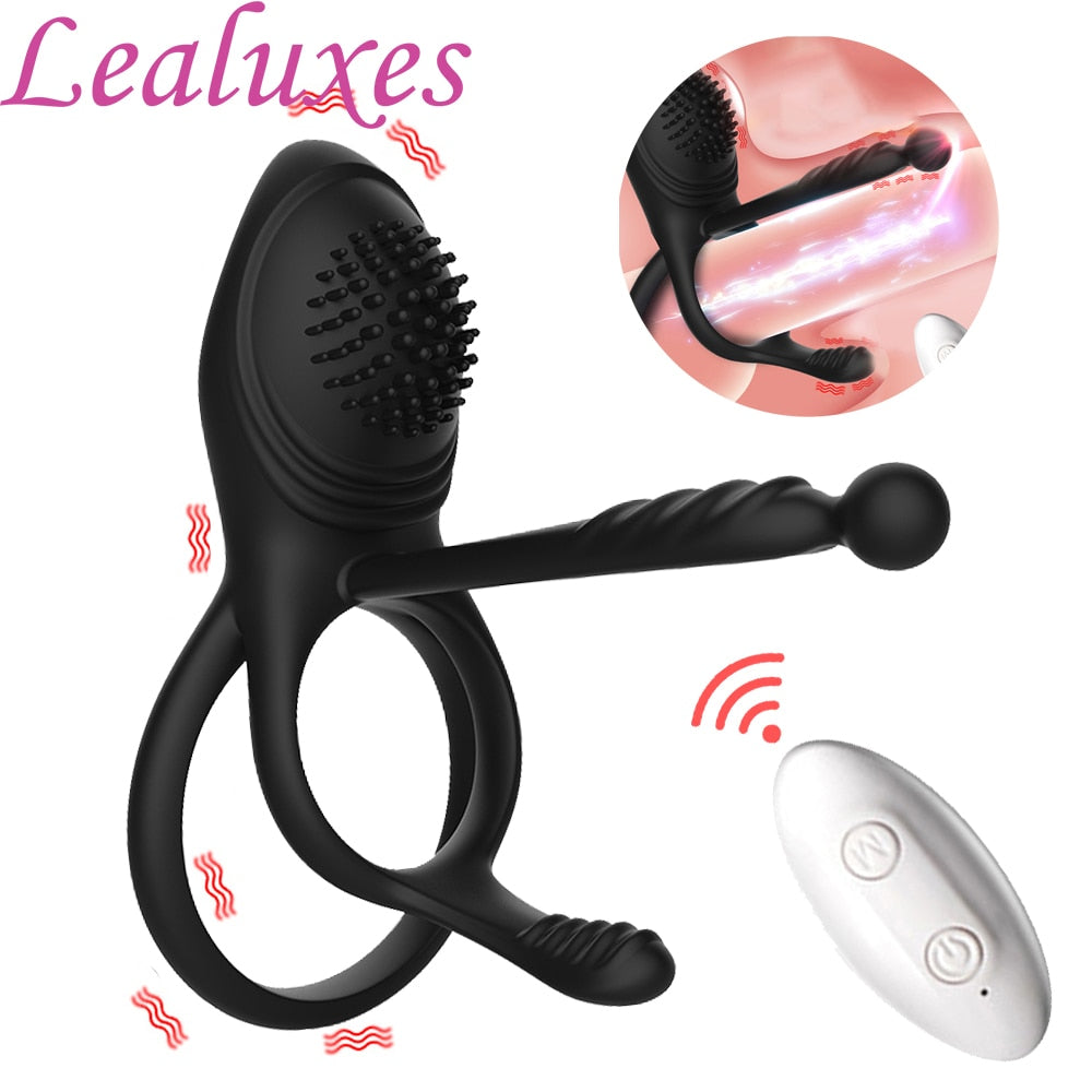 รีโมทคอนโทรลไร้สายอวัยวะเพศชายแหวน Vibratior Delay Ejaculation Vibrating Cockring กระตุ้น Clitoris เซ็กซ์ทอยสำหรับชายคู่ - buysextoyth