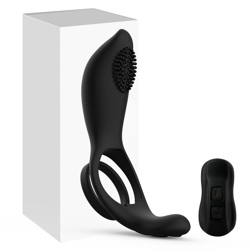 รีโมทคอนโทรลไร้สายอวัยวะเพศชายแหวน Vibratior Delay Ejaculation Vibrating Cockring กระตุ้น Clitoris เซ็กซ์ทอยสำหรับชายคู่ - buysextoyth