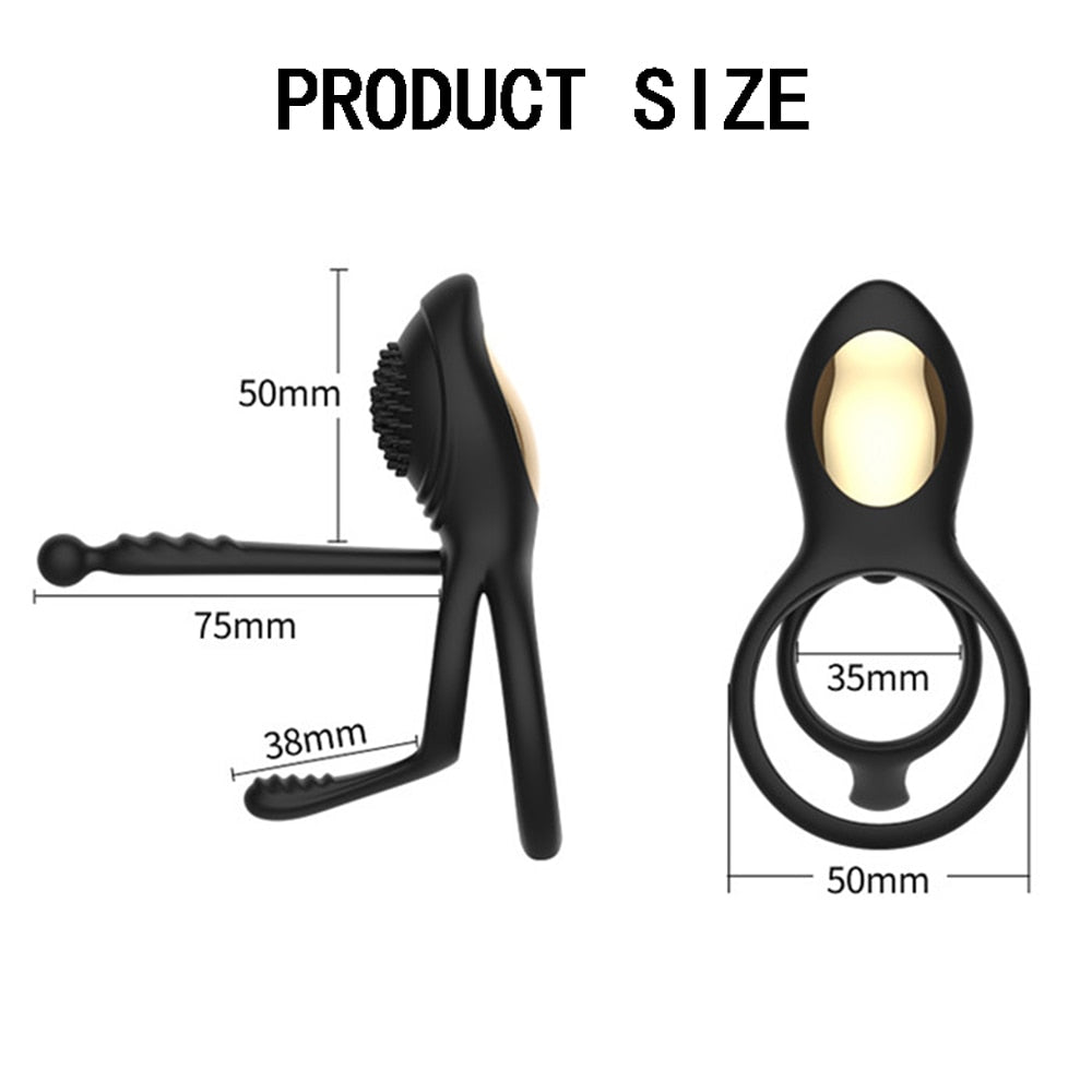 รีโมทคอนโทรลไร้สายอวัยวะเพศชายแหวน Vibratior Delay Ejaculation Vibrating Cockring กระตุ้น Clitoris เซ็กซ์ทอยสำหรับชายคู่ - buysextoyth