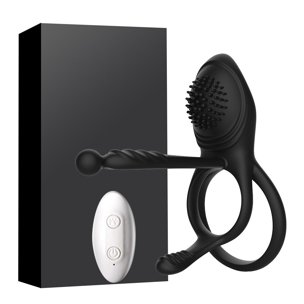 รีโมทคอนโทรลไร้สายอวัยวะเพศชายแหวน Vibratior Delay Ejaculation Vibrating Cockring กระตุ้น Clitoris เซ็กซ์ทอยสำหรับชายคู่ - buysextoyth