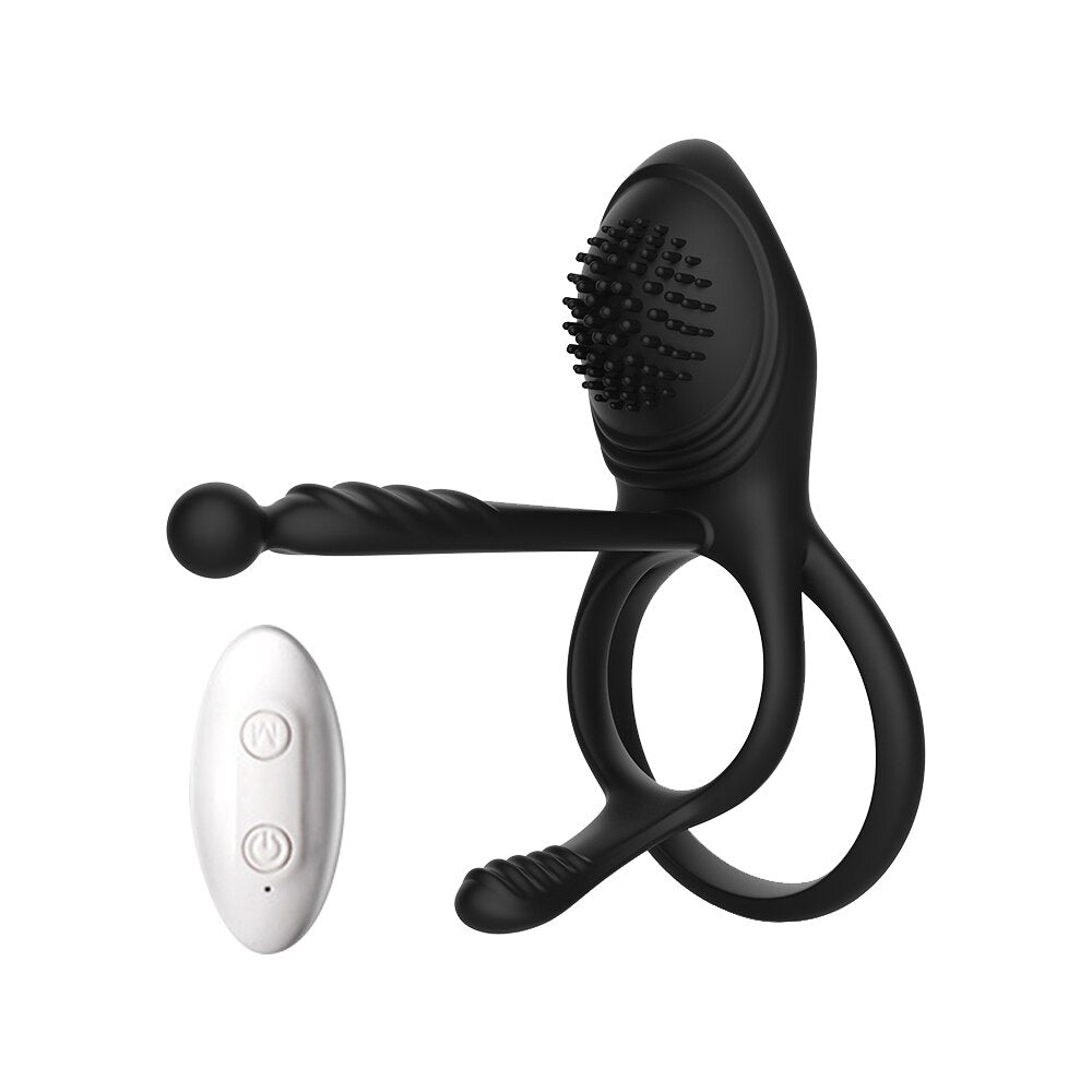รีโมทคอนโทรลไร้สายอวัยวะเพศชายแหวน Vibratior Delay Ejaculation Vibrating Cockring กระตุ้น Clitoris เซ็กซ์ทอยสำหรับชายคู่ - buysextoyth