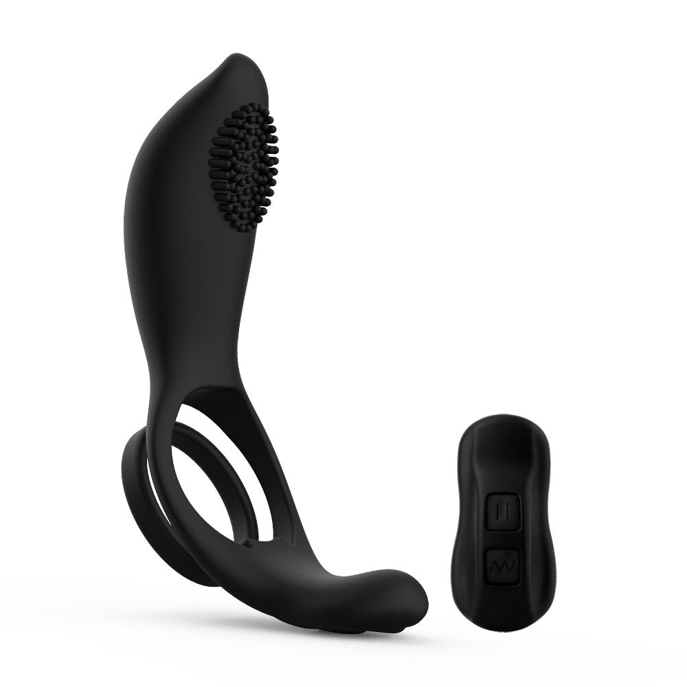 รีโมทคอนโทรลไร้สายอวัยวะเพศชายแหวน Vibratior Delay Ejaculation Vibrating Cockring กระตุ้น Clitoris เซ็กซ์ทอยสำหรับชายคู่ - buysextoyth