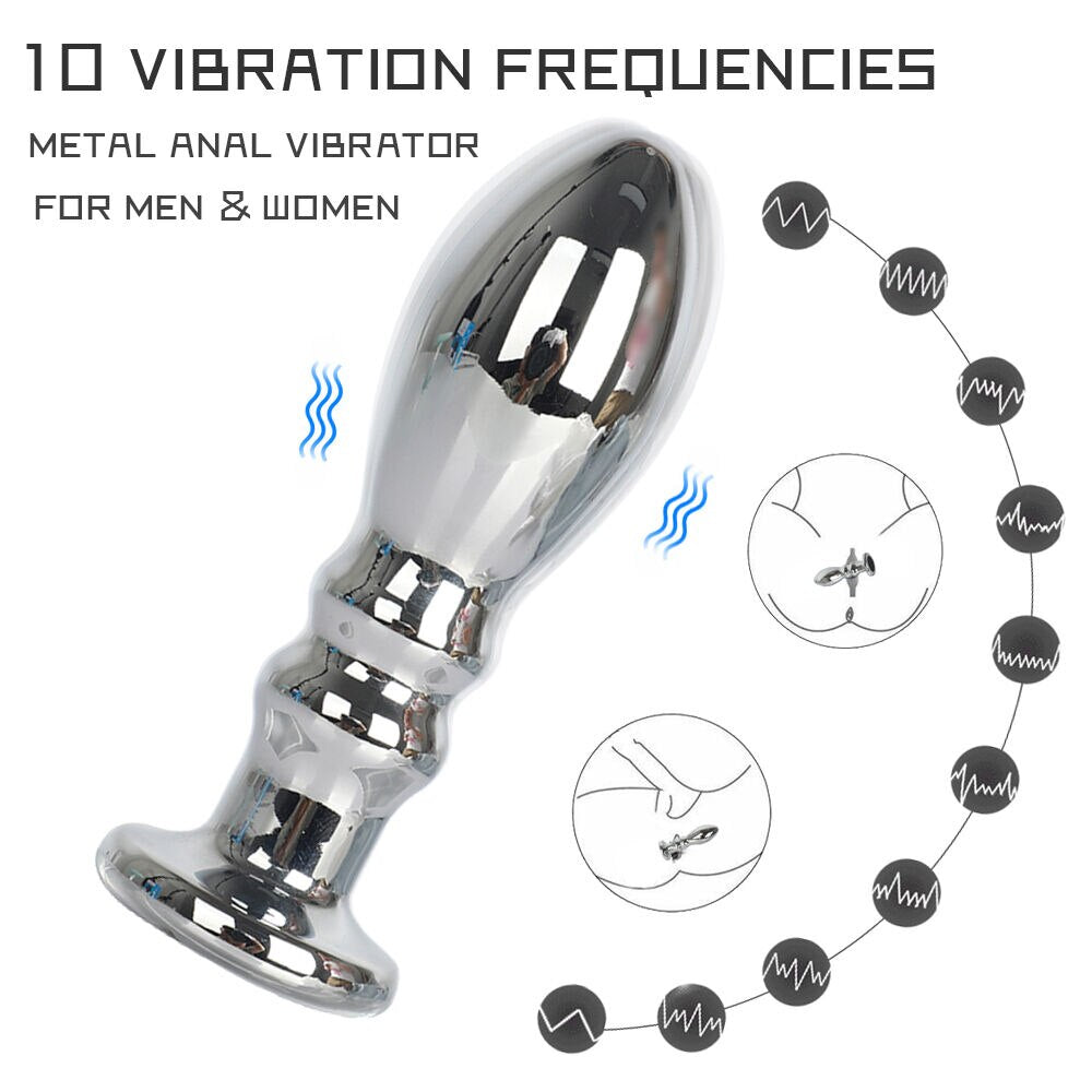 โลหะ Vibrator Anal เสียบของเล่นเพศสำหรับผู้ชาย Anal Massager สแตนเลส Butt Plug G-Spot Anus Stimulator Remote ช่องคลอด Vibrator - buysextoyth