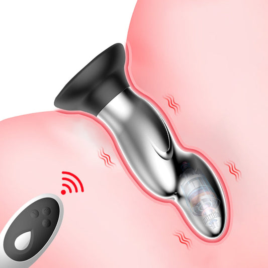 โลหะ Vibrator Anal เสียบของเล่นเพศสำหรับผู้ชาย Anal Massager สแตนเลส Butt Plug G-Spot Anus Stimulator Remote ช่องคลอด Vibrator - buysextoyth