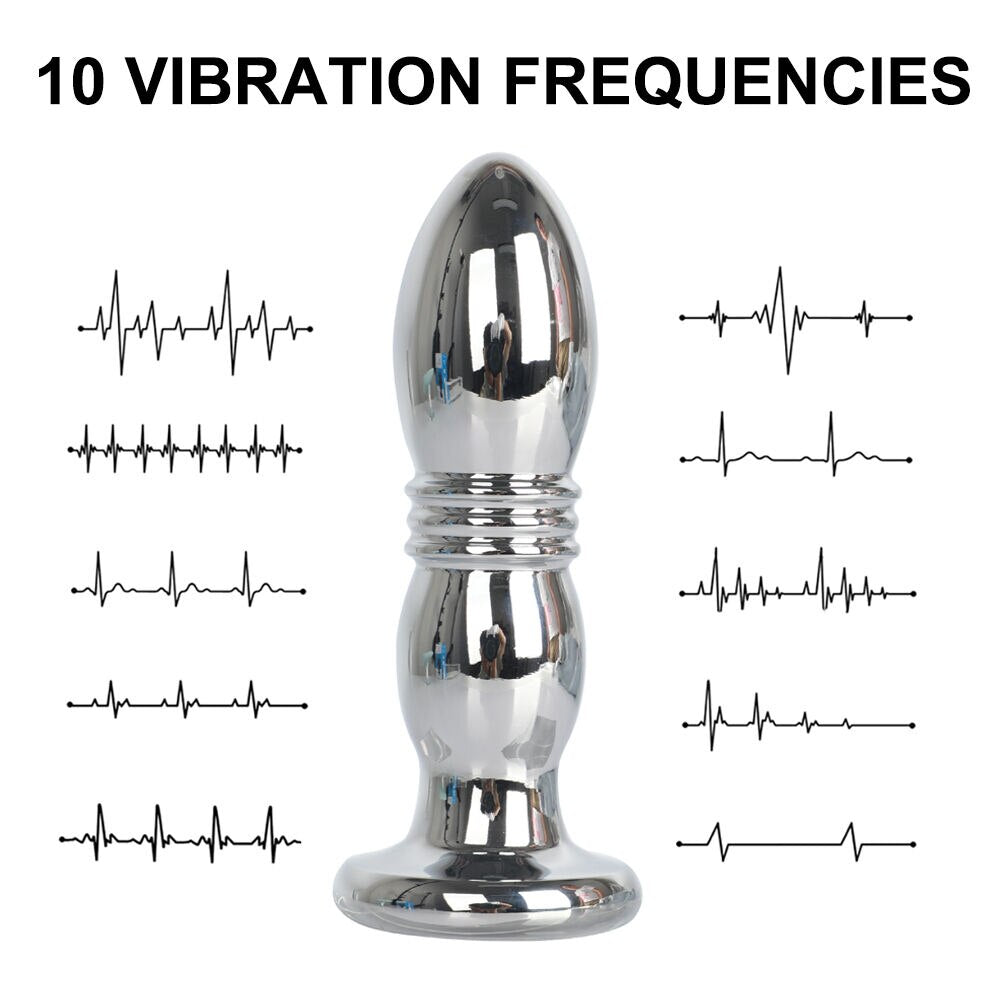 โลหะ Vibrator Anal เสียบของเล่นเพศสำหรับผู้ชาย Anal Massager สแตนเลส Butt Plug G-Spot Anus Stimulator Remote ช่องคลอด Vibrator - buysextoyth