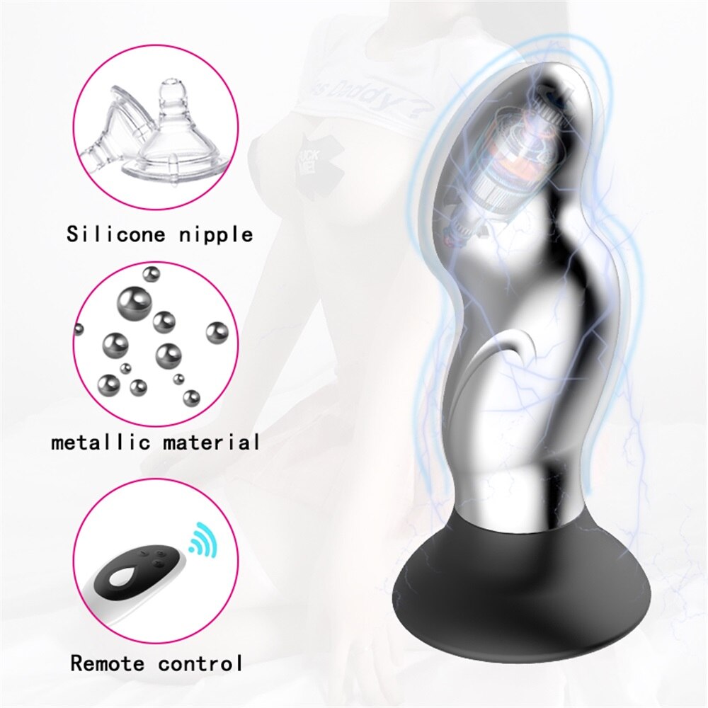 โลหะ Vibrator Anal เสียบของเล่นเพศสำหรับผู้ชาย Anal Massager สแตนเลส Butt Plug G-Spot Anus Stimulator Remote ช่องคลอด Vibrator - buysextoyth