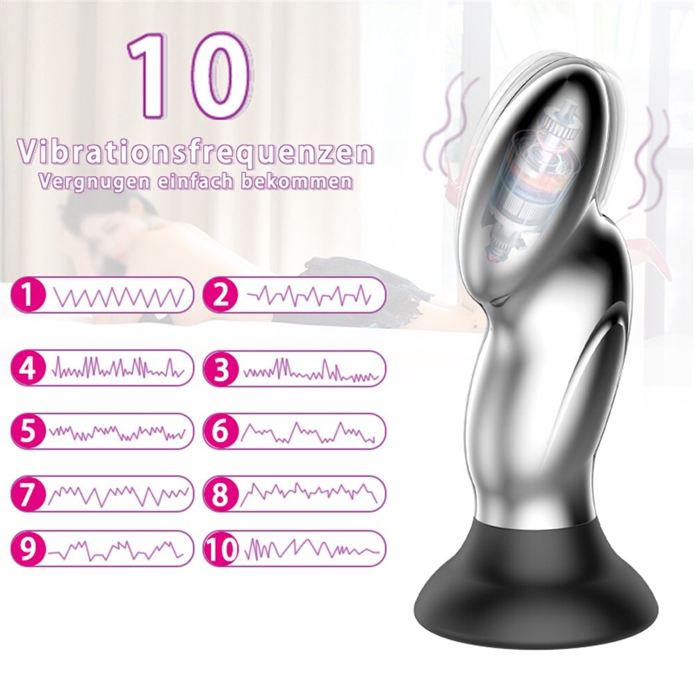 โลหะ Vibrator Anal เสียบของเล่นเพศสำหรับผู้ชาย Anal Massager สแตนเลส Butt Plug G-Spot Anus Stimulator Remote ช่องคลอด Vibrator - buysextoyth