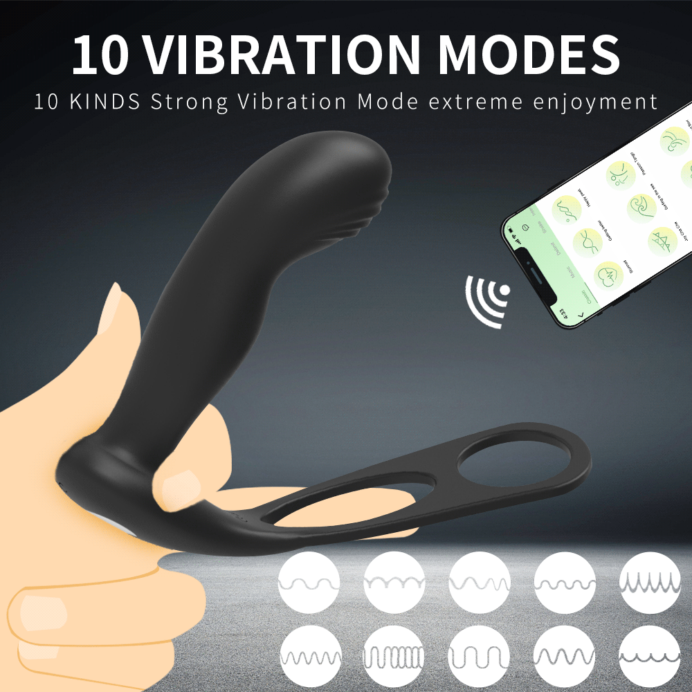 Vibrator ชายต่อมลูกหมากนวด Butt Plug ชะลอการแหวนควบคุม Backyard ของเล่นสามจุดกระตุ้นคู่ Flirt - buysextoyth