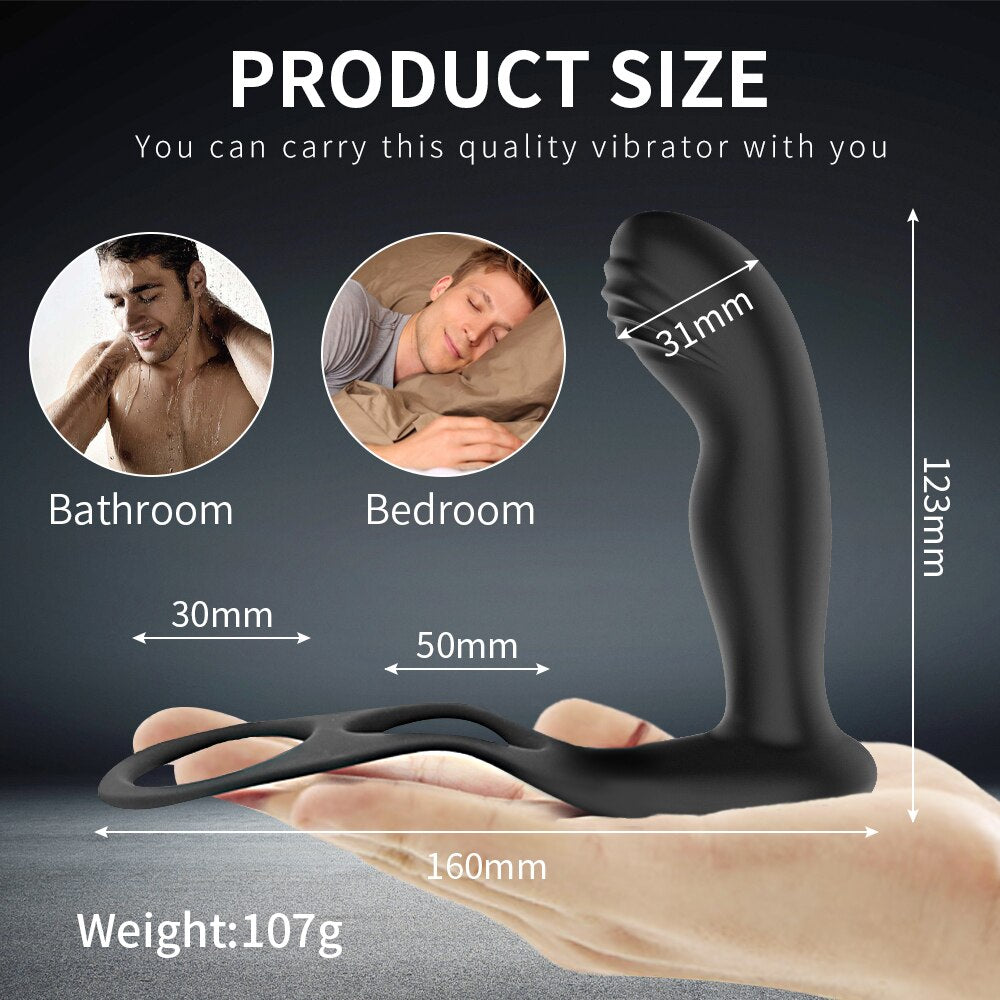 Vibrator ชายต่อมลูกหมากนวด Butt Plug ชะลอการแหวนควบคุม Backyard ของเล่นสามจุดกระตุ้นคู่ Flirt - buysextoyth
