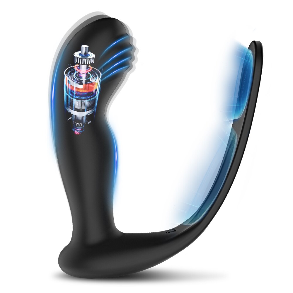 Vibrator ชายต่อมลูกหมากนวด Butt Plug ชะลอการแหวนควบคุม Backyard ของเล่นสามจุดกระตุ้นคู่ Flirt - buysextoyth