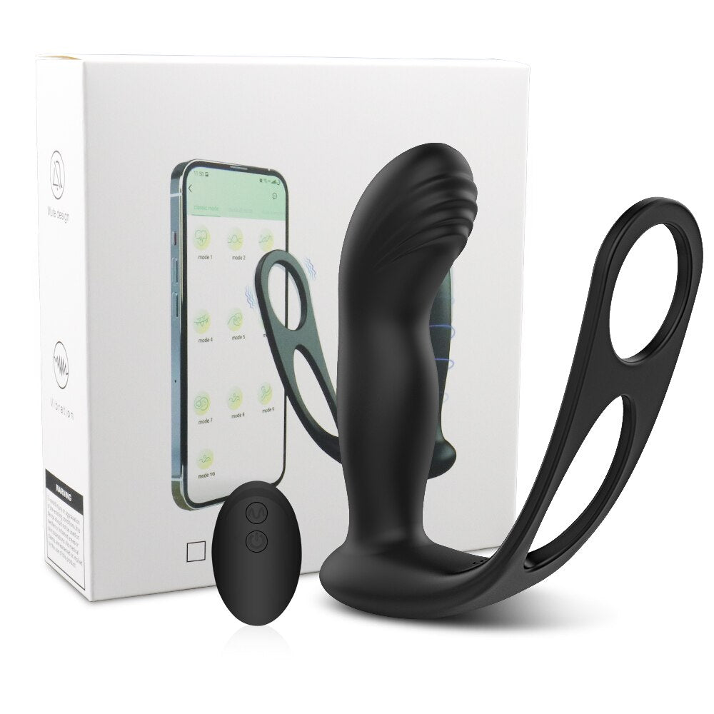 Vibrator ชายต่อมลูกหมากนวด Butt Plug ชะลอการแหวนควบคุม Backyard ของเล่นสามจุดกระตุ้นคู่ Flirt - buysextoyth