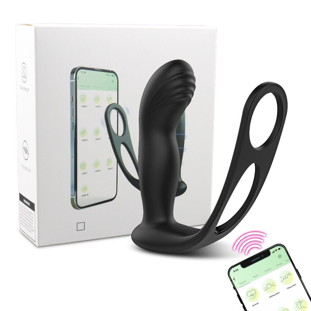 Vibrator ชายต่อมลูกหมากนวด Butt Plug ชะลอการแหวนควบคุม Backyard ของเล่นสามจุดกระตุ้นคู่ Flirt - buysextoyth
