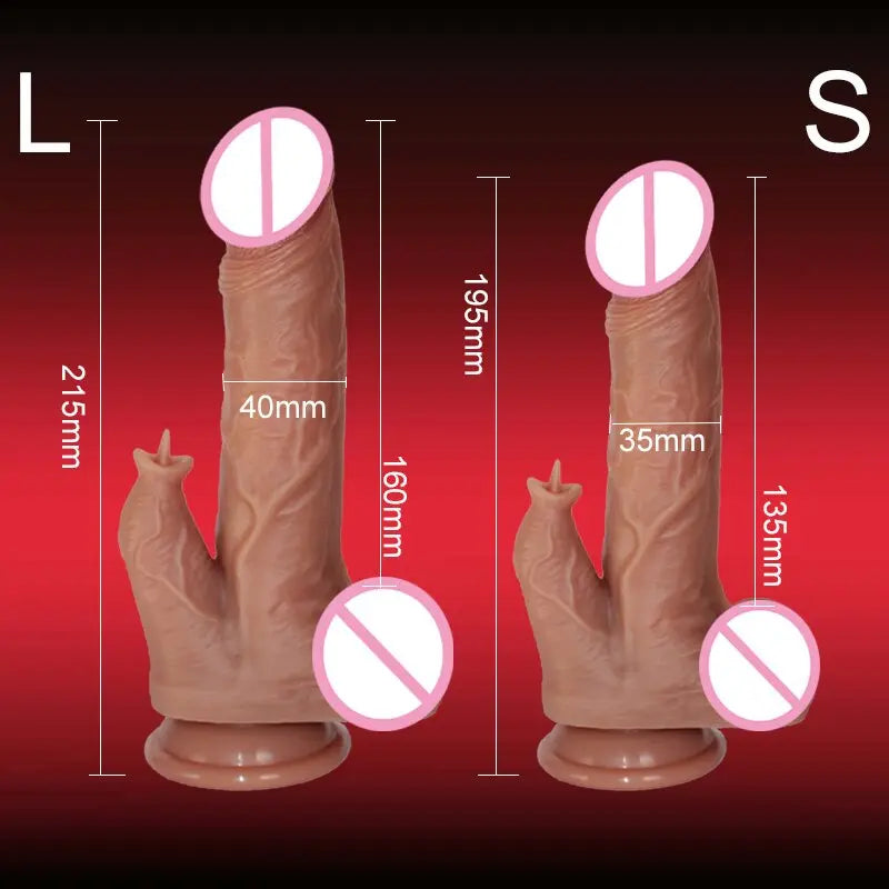 เลียยาง Vibrator สำหรับผู้หญิง Clitoris Stimulator รีโมทคอนโทรล Vibrating Dildo สำหรับผู้หญิง Telescopic เครื่องทำความร้อน Vibrator ของเล่น thai-adult